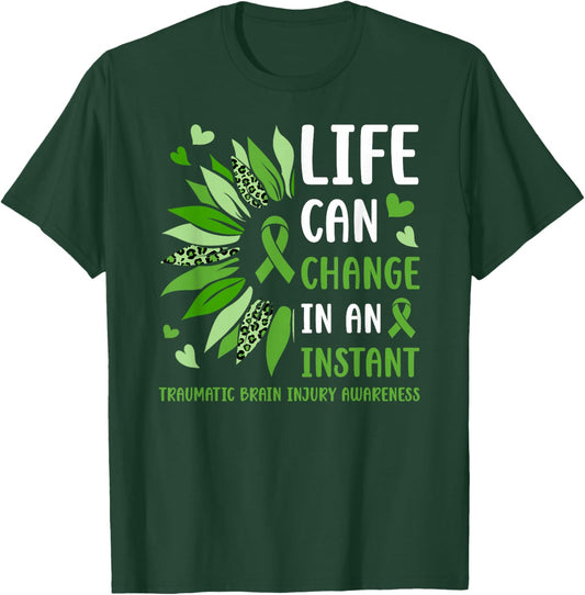 Traumatic Brain Injury Awareness TBI Awareness Month T-Shirt - T-Shirt | Forest