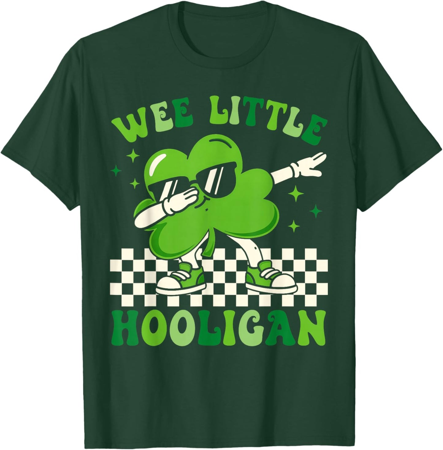 Wee Little Hooligan Dab Shamrock Funny St Patrick's Day Kids T-Shirt - T-Shirt | Forest