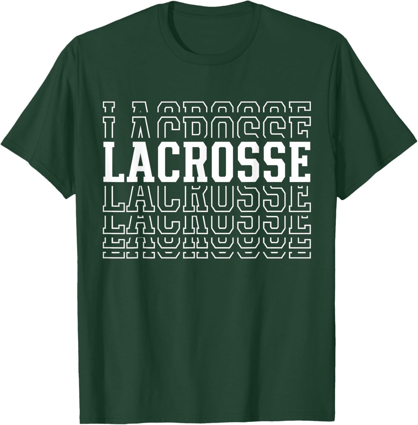 Lacrosse Funny Layered Text Team Player Coach Youth T-Shirt - T-Shirt | Forest