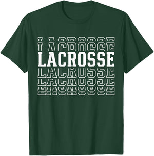 Lacrosse Funny Layered Text Team Player Coach Youth T-Shirt - T-Shirt | Forest