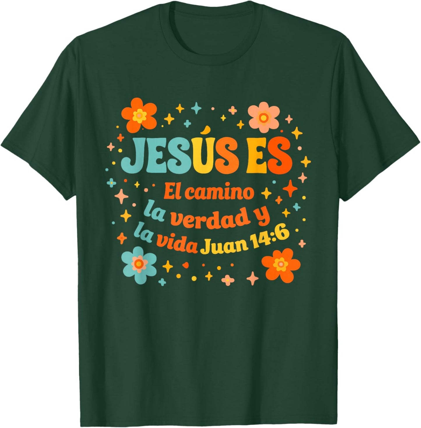 Christian Spanish Espanol Bilingual Christ Bible Verse T-Shirt - T-Shirt | Forest