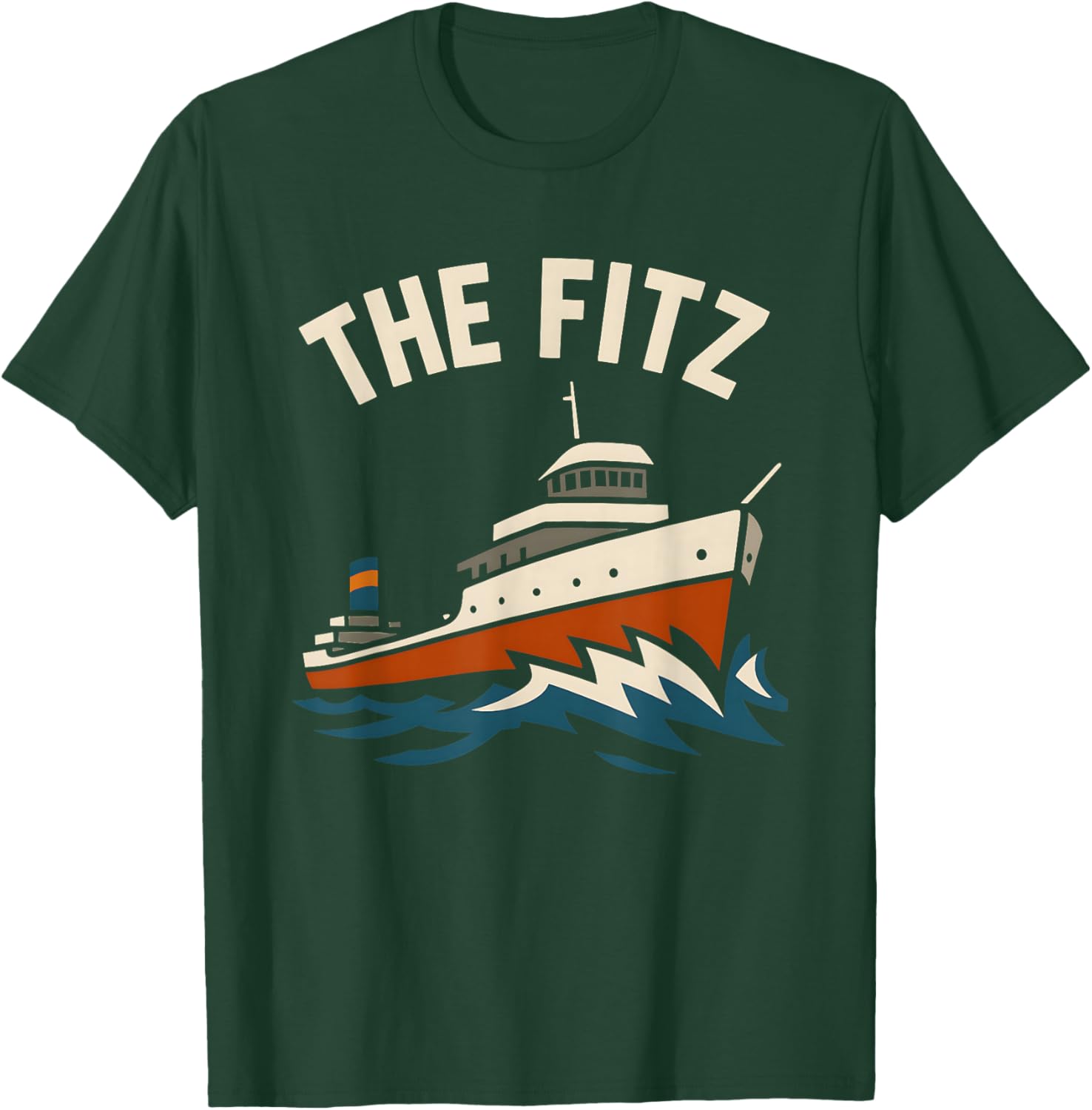 The Fitz SS Edmund Fitzgerald Great Lakes Shipwreck Vintage T-Shirt - T-Shirt | Forest