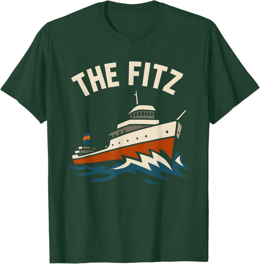 The Fitz SS Edmund Fitzgerald Great Lakes Shipwreck Vintage T-Shirt - T-Shirt | Forest