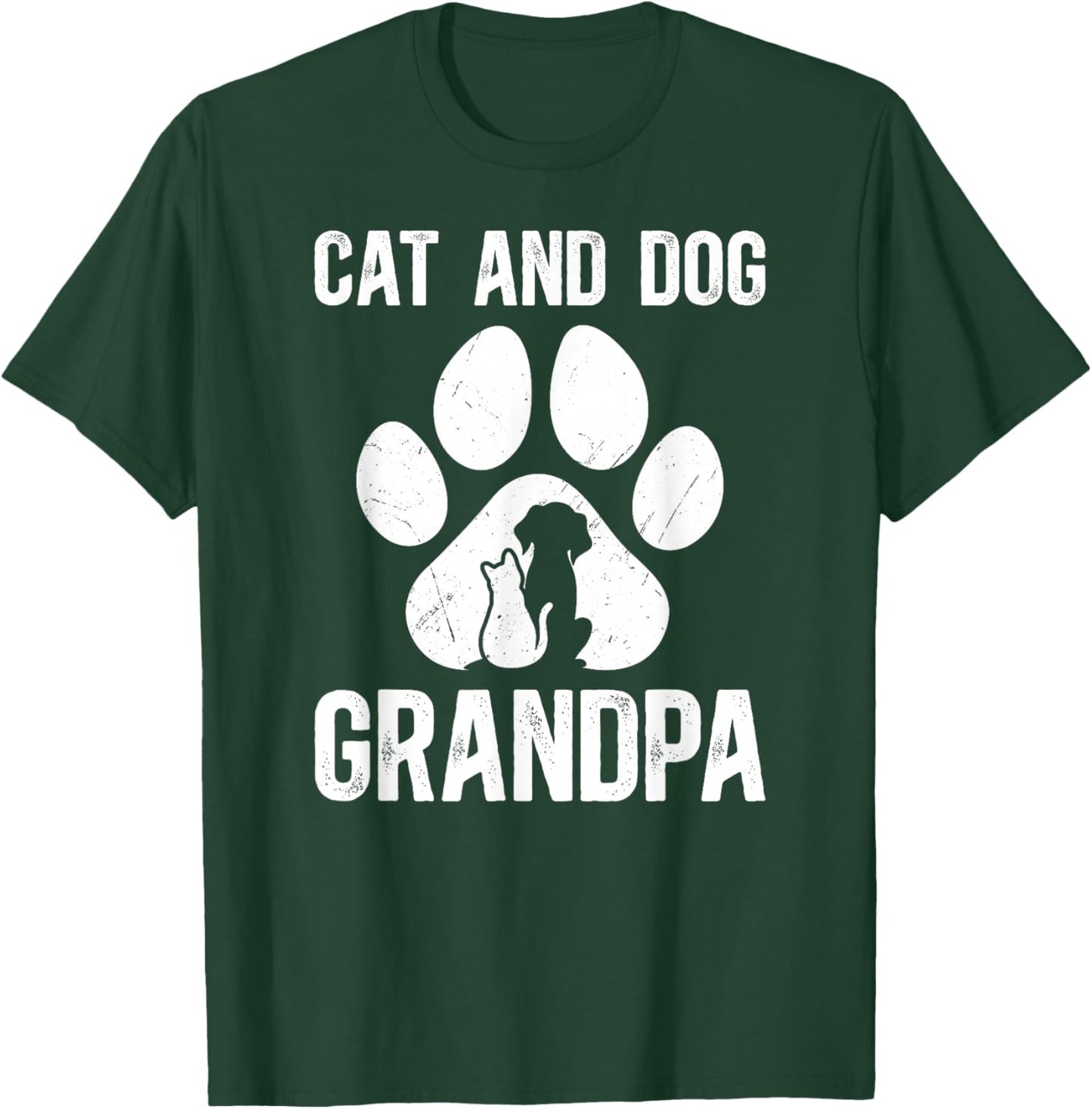 Cat and Dog Grandpa Proud Dog and Cat Owner T-Shirt - T-Shirt | Forest