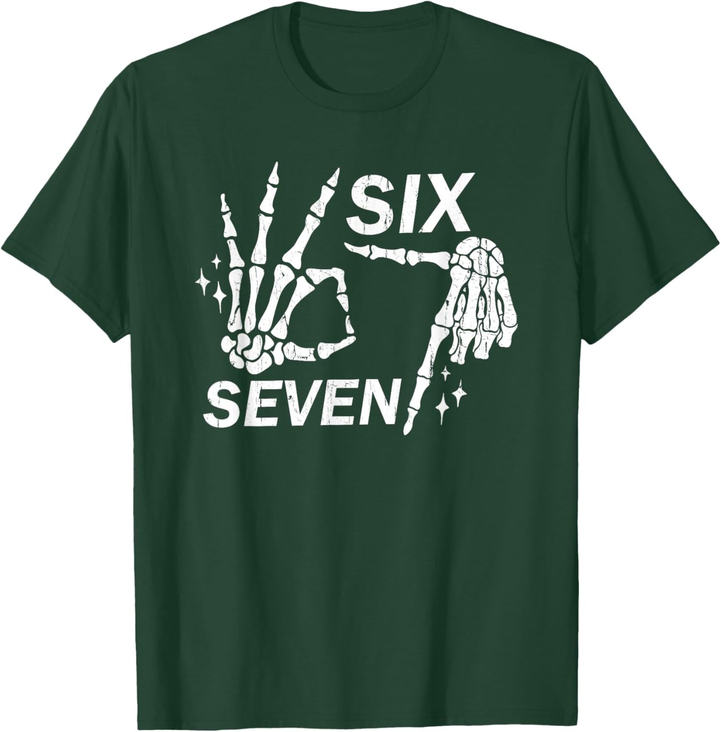 Six Seven 6 7, Skeleton Hands, Spooky Skull T-Shirt - T-Shirt | Forest