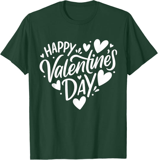 Happy Valentines Day Heart Valentine Men Women Teen Girl Kid T-Shirt - T-Shirt | Forest