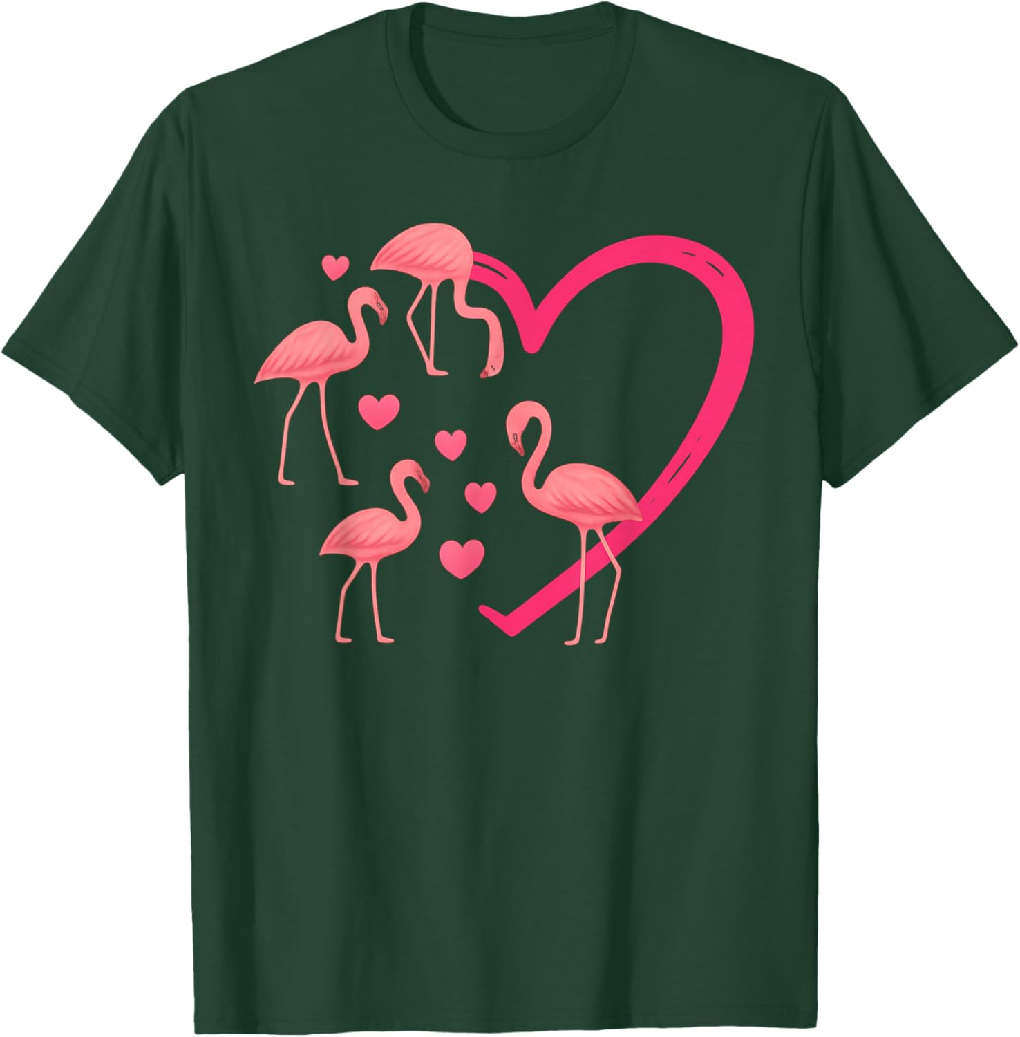 Love Cute Valentine's 2026 Bird Flamingo T-Shirt - T-Shirt | Forest