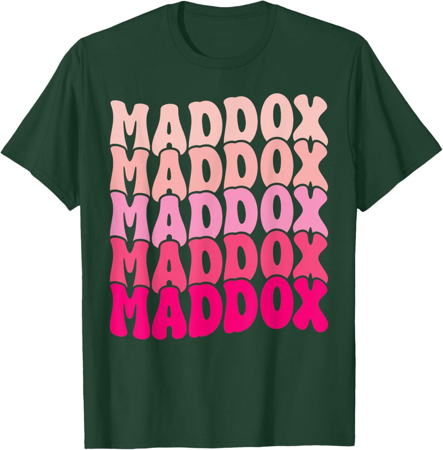 Vintage Maddox Personalized Name I Love Maddox 80's Groovy T-Shirt - T-Shirt | Forest