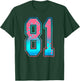 Pink and Cyan Blue Number 81 Jersey Player Uniform #81 Fan T-Shirt - T-Shirt | Forest