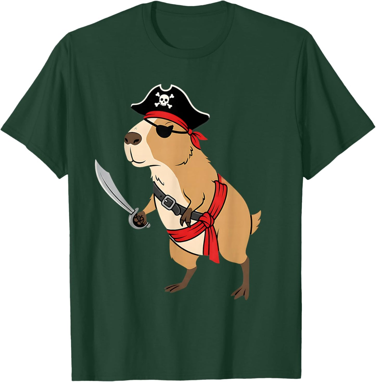 Pirate Capybara Toddler Boy Funny Kids Halloween Costume T-Shirt - T-Shirt | Forest