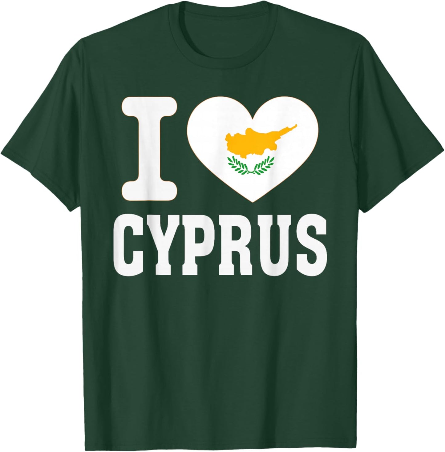 I Love Cyprus Heart Souvenir Lovers Pride Travel T-Shirt - T-Shirt | Forest