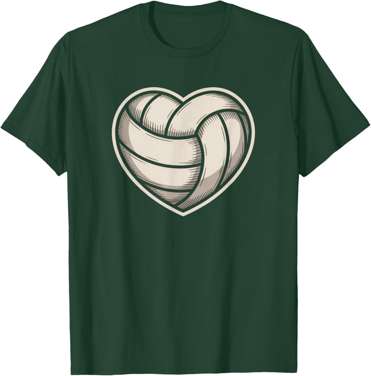 Volleyball red Heart Sports Fan Vball Player Valentine's Day T-Shirt - T-Shirt | Forest