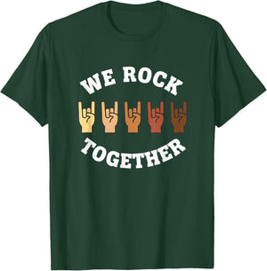 We Rock Together Rock Women Unity Band Fan T-Shirt - T-Shirt | Forest