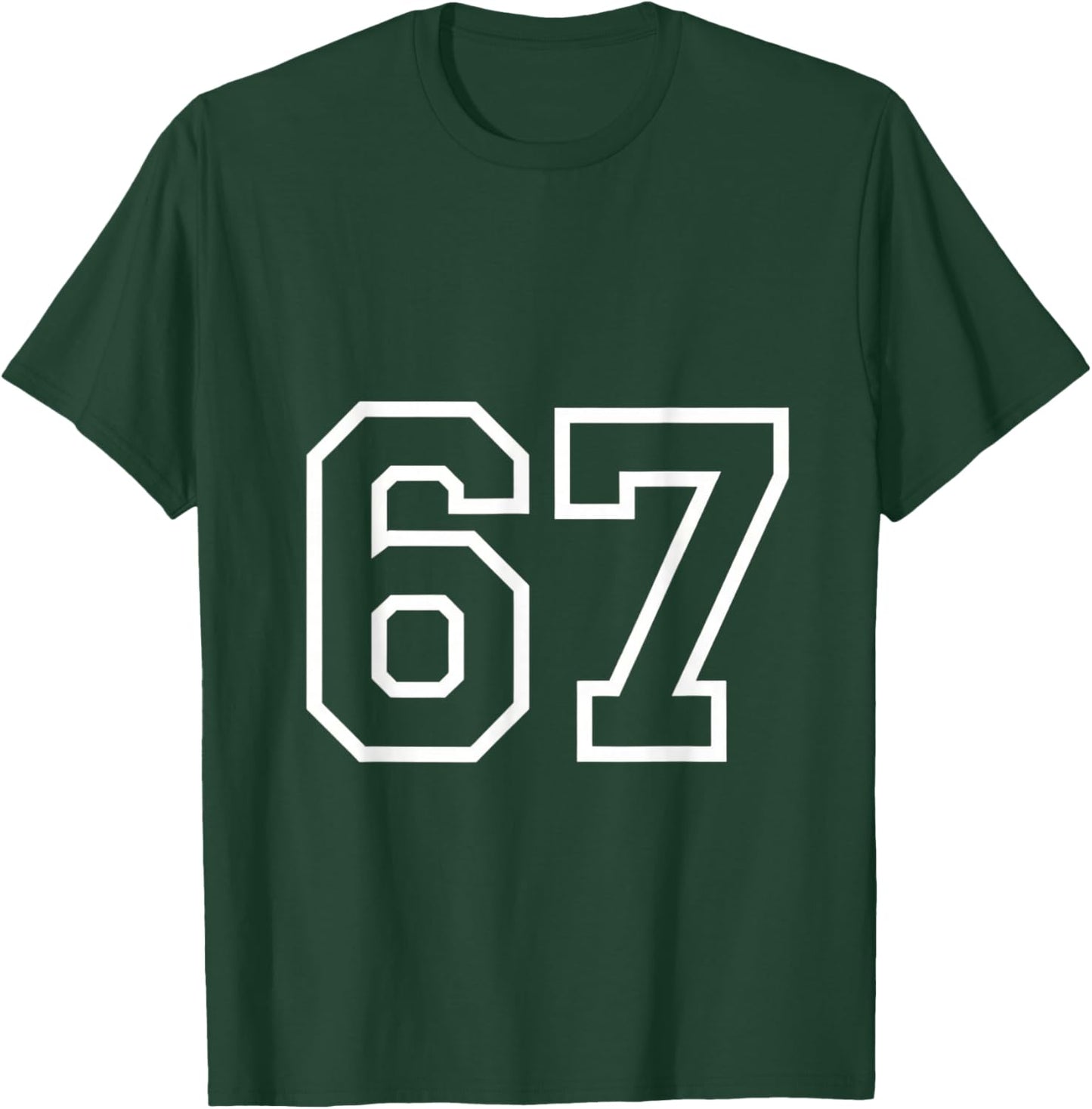 Number 67 Numbered Uniform Sports Jersey Team 67th Birthday T-Shirt - T-Shirt | Forest