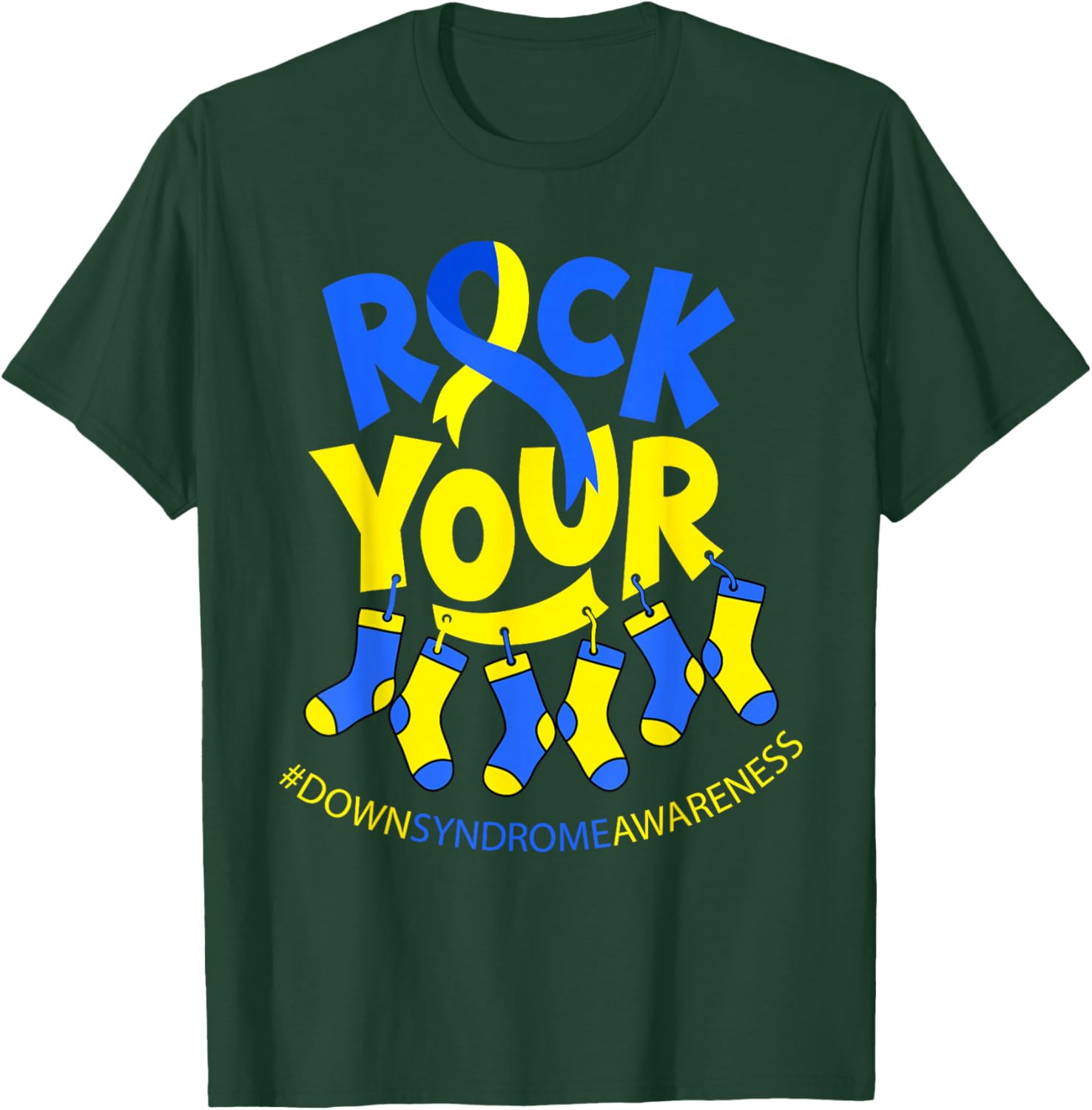 Rock Your Socks World Down Syndrome Day Men Women Kids T-Shirt - T-Shirt | Forest