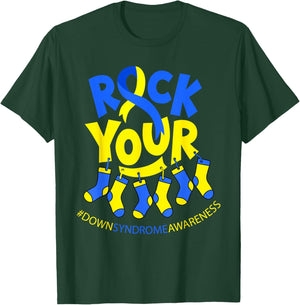 Rock Your Socks World Down Syndrome Day Men Women Kids T-Shirt - T-Shirt | Forest