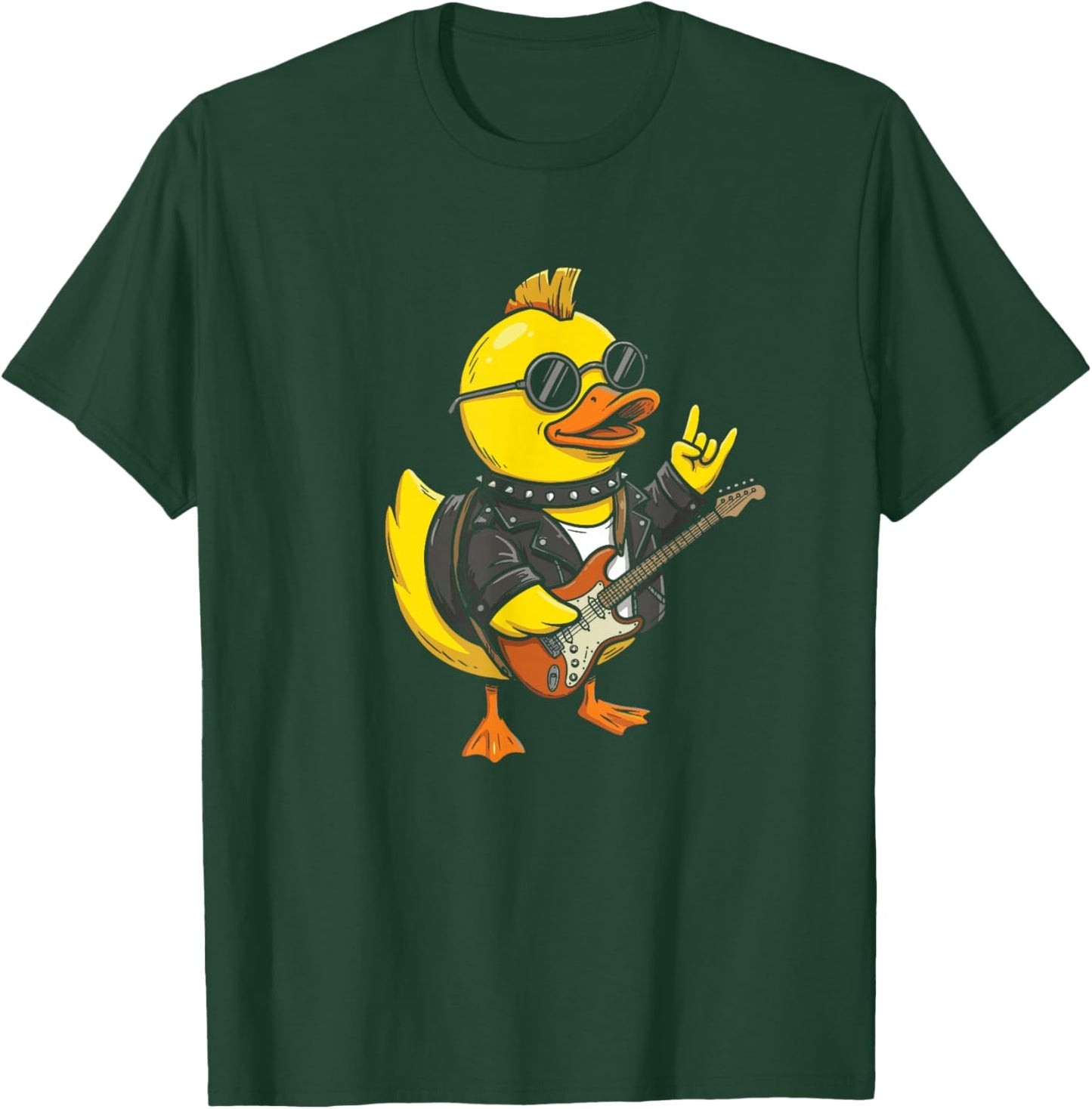 Rubber Duckie Playing Guitar Rock 'n' Roll Rubber Duck T-Shirt - T-Shirt | Forest
