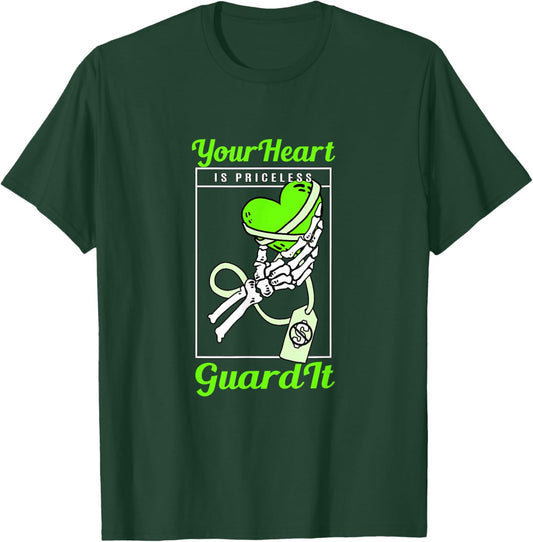 Green Color Priceless Heart Green Graphic T-Shirt - T-Shirt | Forest