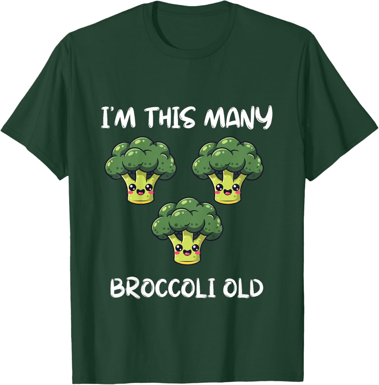 I'm This Many Broccoli Old, Broccoli 3rd Birthday 3 Years T-Shirt - T-Shirt | Forest