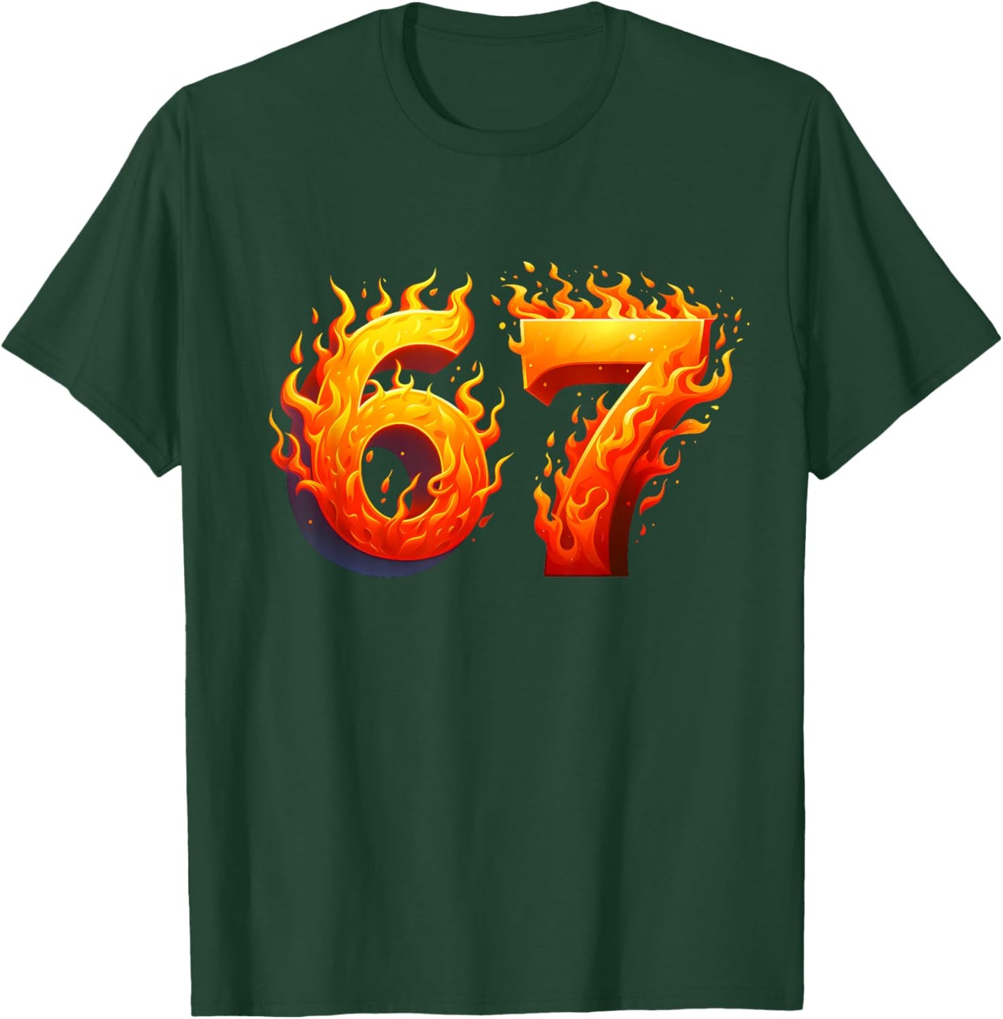 67 Meme Flames Funny Six Seven Gen Alpha Slang Graphic T-Shirt - T-Shirt | Forest