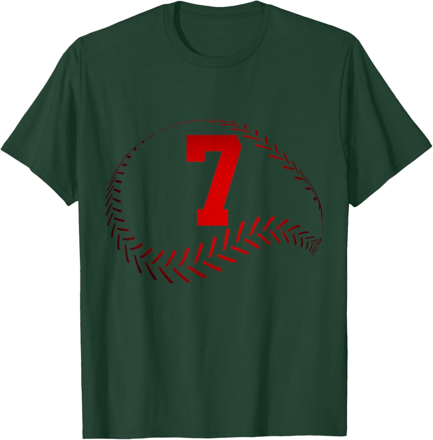 Number 7 Years Baseball 7TH Birthday T-Shirt - T-Shirt | Forest