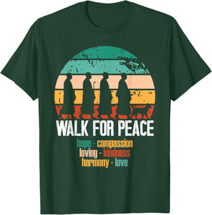 Peace Walking Monks, Aloka Dog Peaceful Path Journey Gifts T-Shirt - T-Shirt | Forest
