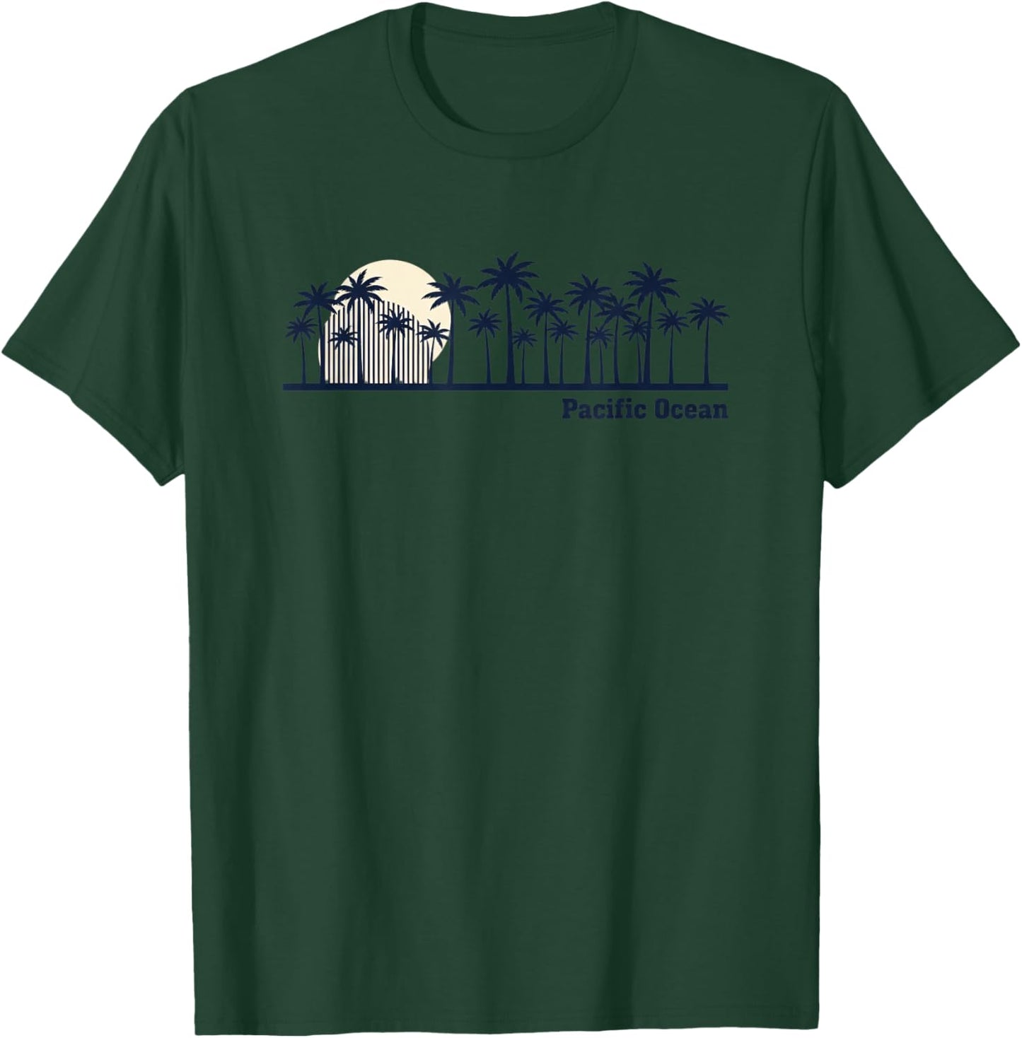 Pacific Ocean Palm Trees Retro Kids Surf Coast T-Shirt - T-Shirt | Forest