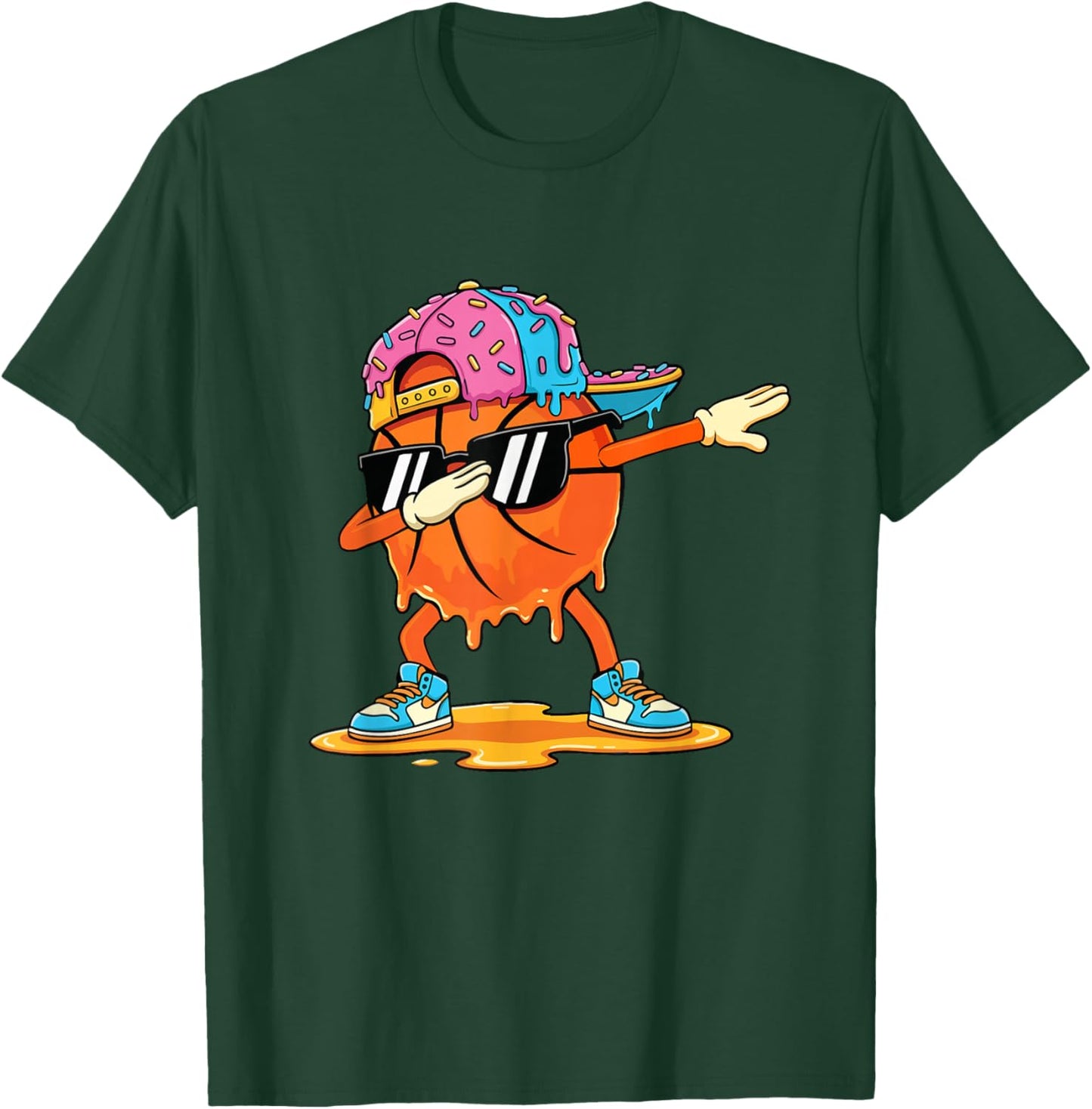 Dabbing Basketball - Basketball Lover Basketball Player T-Shirt - T-Shirt | Forest