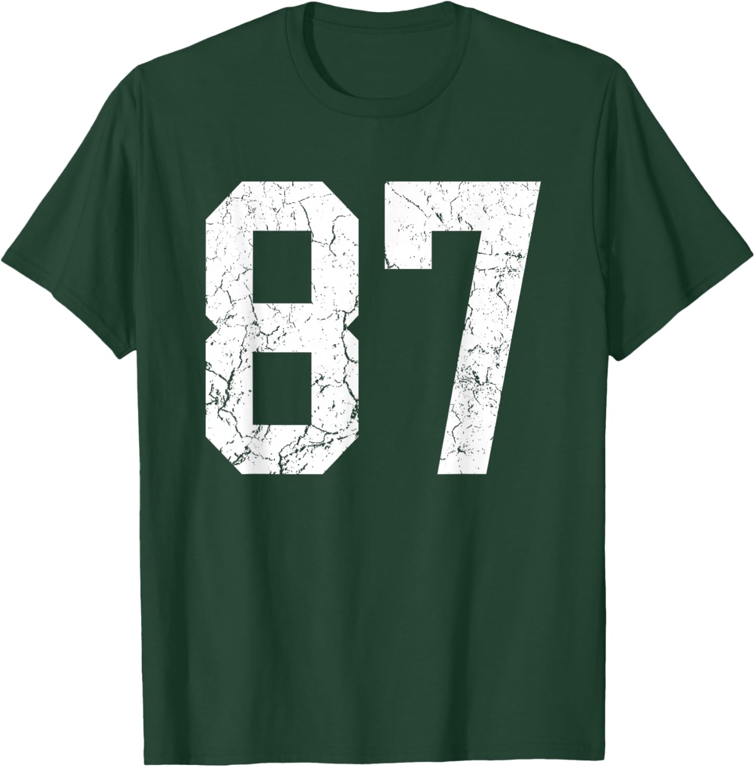 Distressed White Number 87 Jersey Player Uniform #87 T-Shirt - T-Shirt | Forest