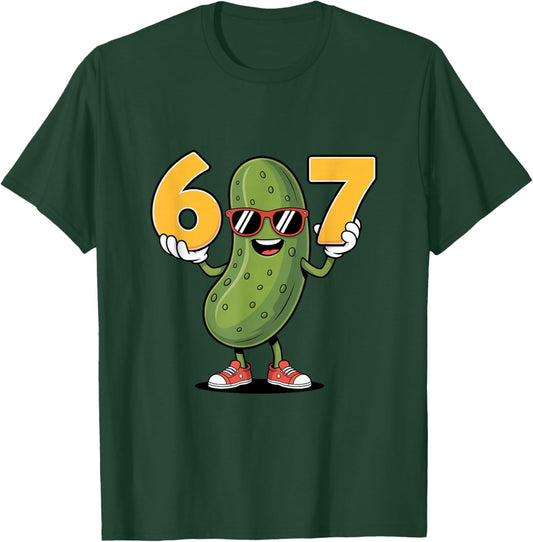 67 Meme Funny Pickle 6 7 Six Seven 6-7 T-Shirt - T-Shirt | Forest