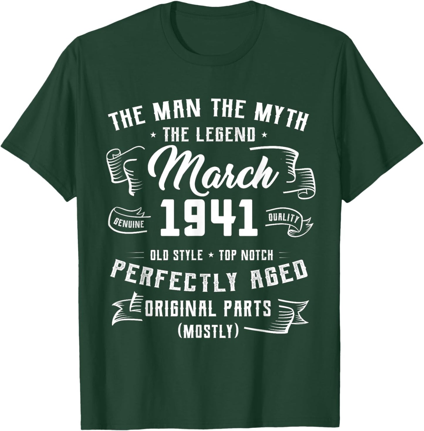 85th Birthday Gift Man Myth Legend March 1941 85 Yrs Old T-Shirt - T-Shirt | Forest