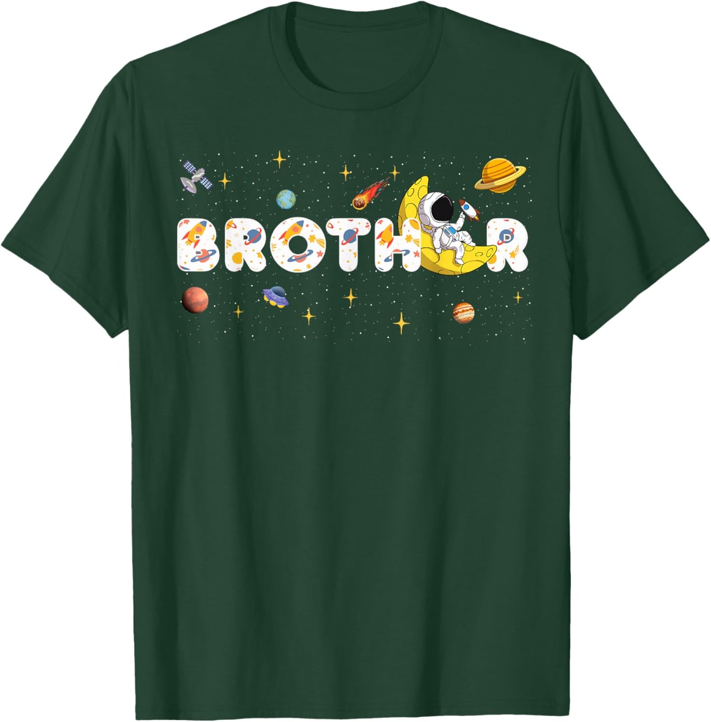 Astronaut Brother Space Birthday Planets Matching Family T-Shirt - T-Shirt | Forest
