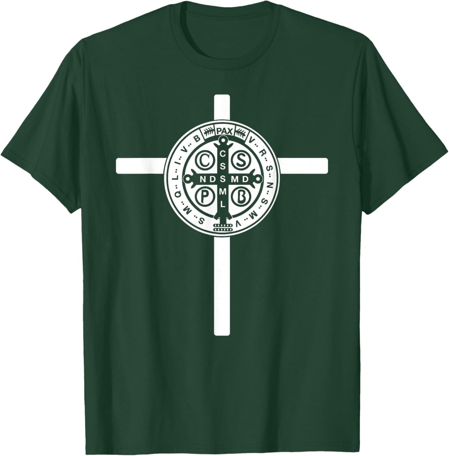 Religious Catholic St. Benedict Medal | Christian T-Shirt - T-Shirt | Forest
