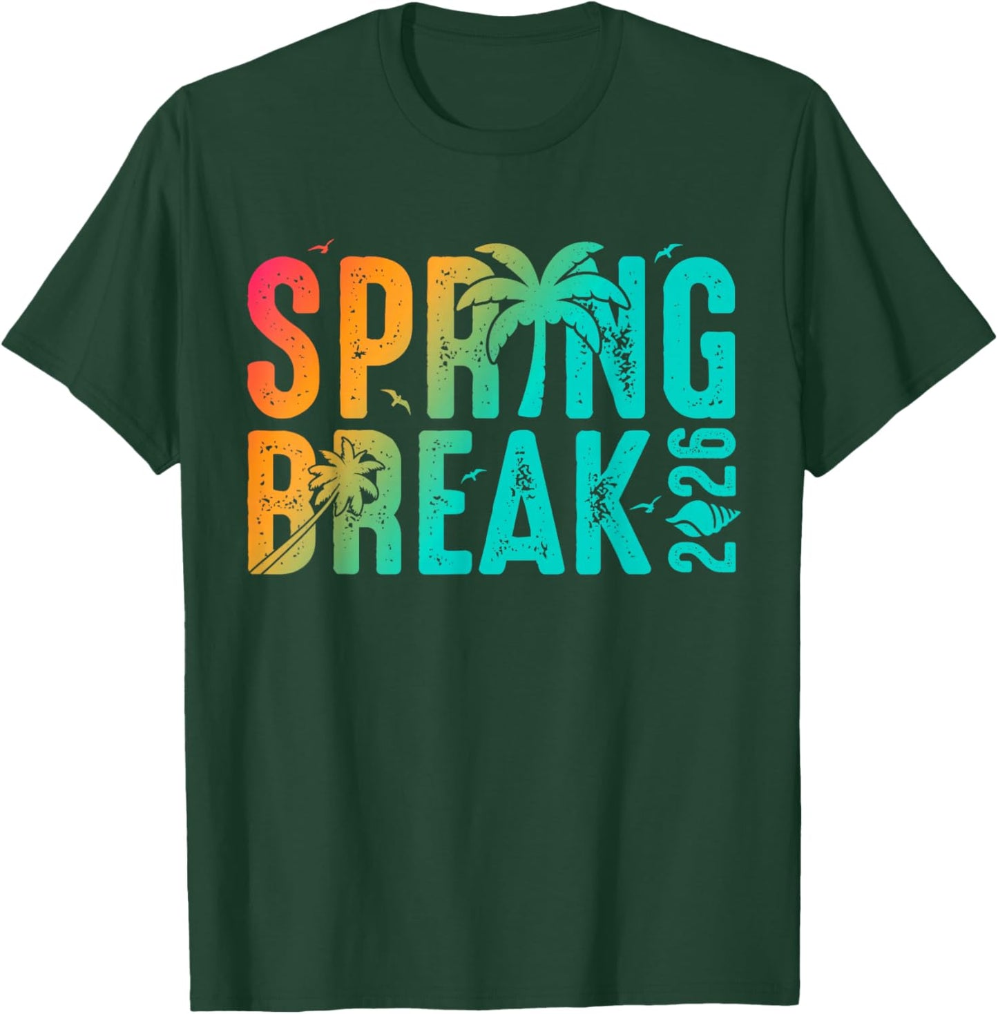 Vintage Spring Break 2026 Vacation Beach Family Friend Trip T-Shirt - T-Shirt | Forest