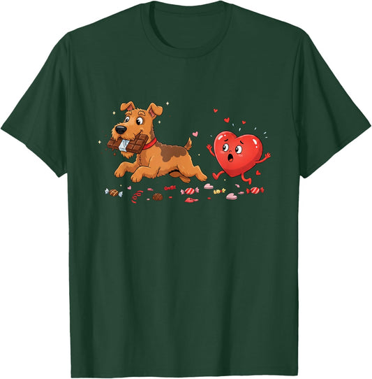 Funny Airedale Terrier Heart Valentine Dog Kids T-Shirt - T-Shirt | Forest
