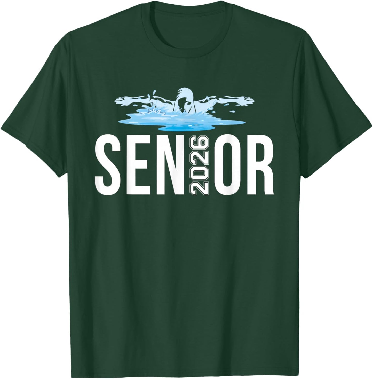 Senior Swim Team Member Class of 2026 Swimmer Vintage T-Shirt - T-Shirt | Forest