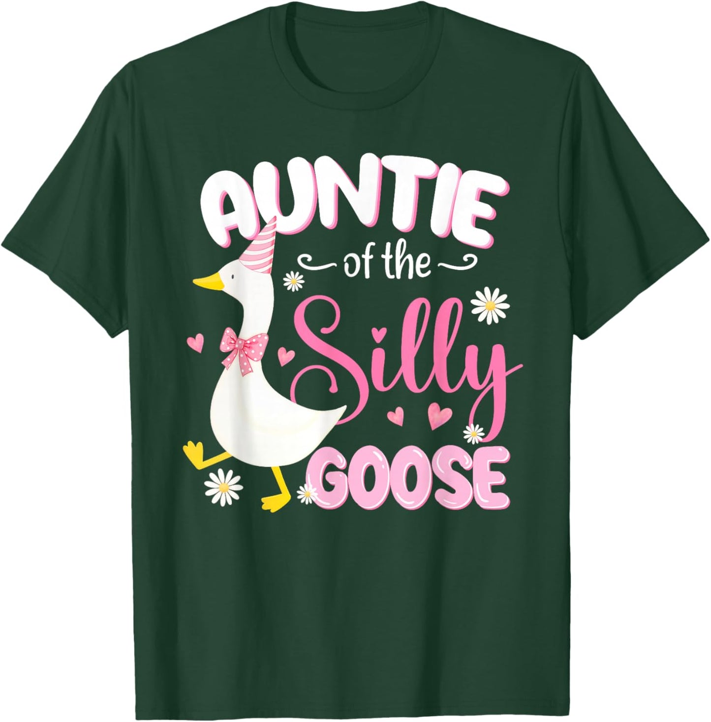 Silly Auntie Goose Auntie 1st Birthday Family Matching Party T-Shirt - T-Shirt | Forest