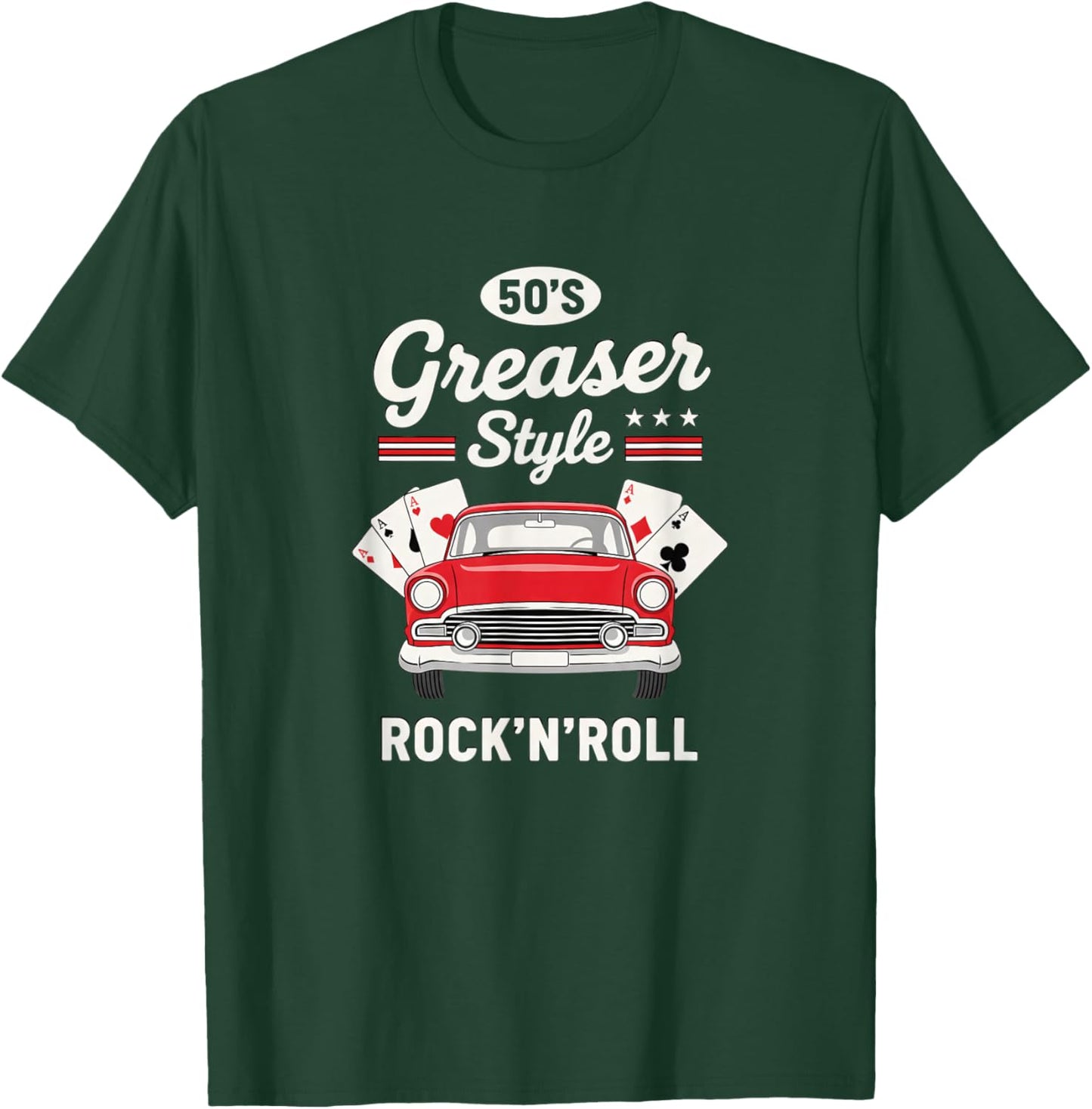 50S Greaser Style Rock N Roll Vintage Car 1950S Retro T-Shirt - T-Shirt | Forest