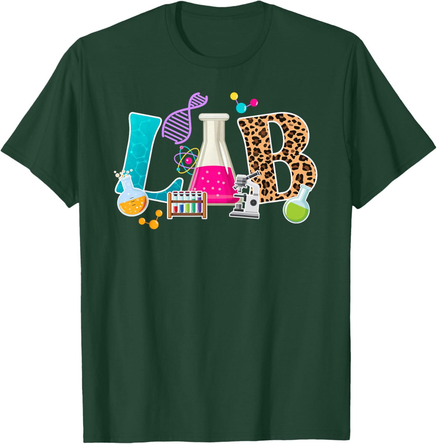 Lab Leopard Laboratory Technician Lab Technologist T-Shirt - T-Shirt | Forest