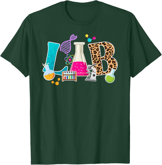 Lab Leopard Laboratory Technician Lab Technologist T-Shirt - T-Shirt | Forest