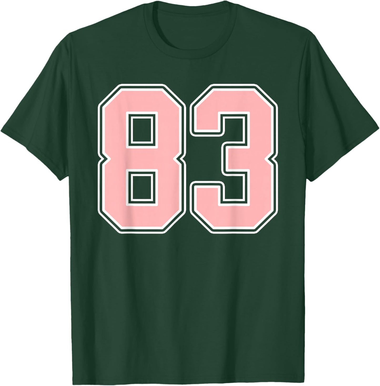 Cute Pink and White Number 83 Jersey Player Uniform #83 Fan T-Shirt - T-Shirt | Forest