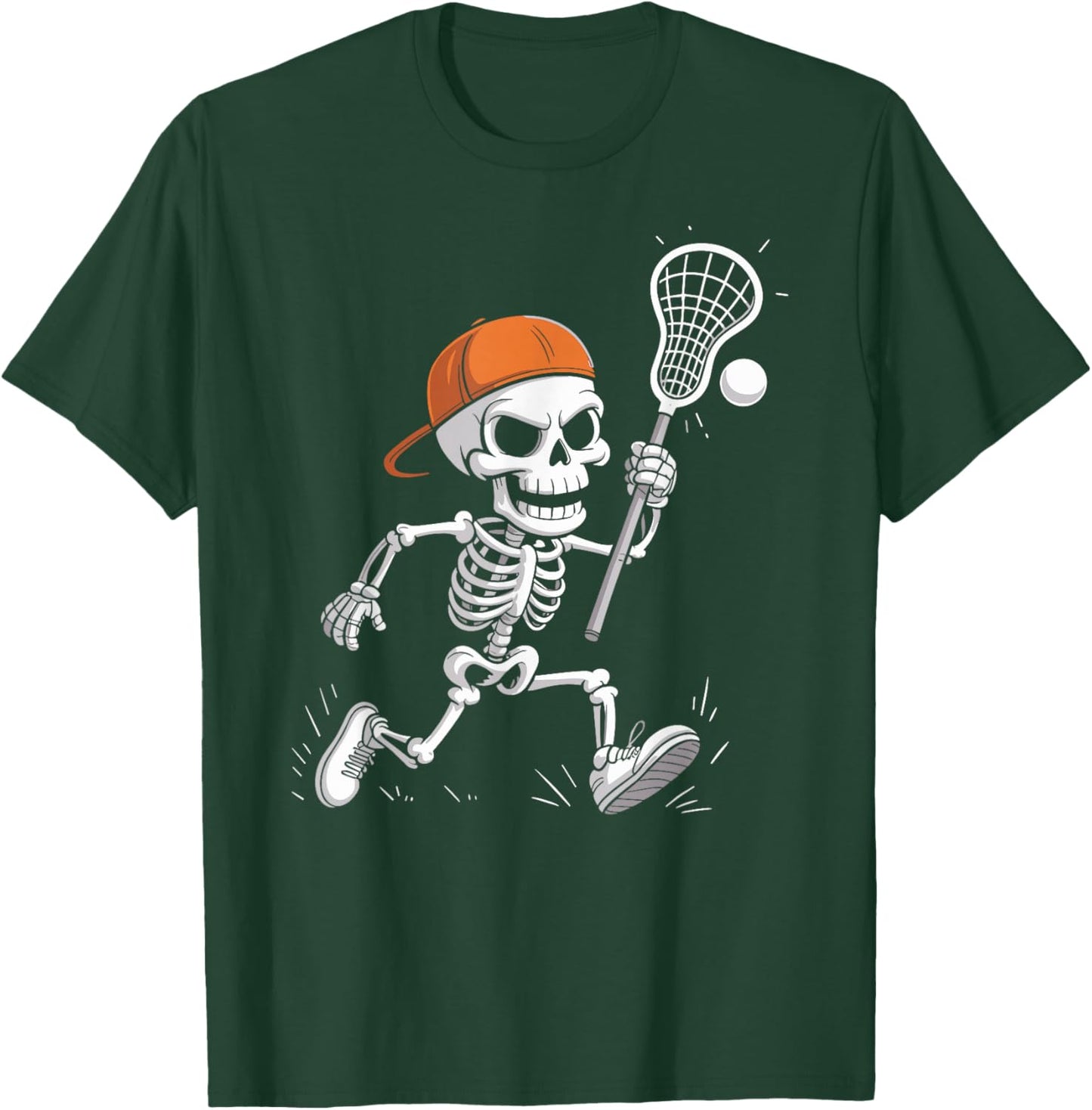 Skeleton Lacrosse Halloween Costume Funny Men Boys Kids T-Shirt - T-Shirt | Forest