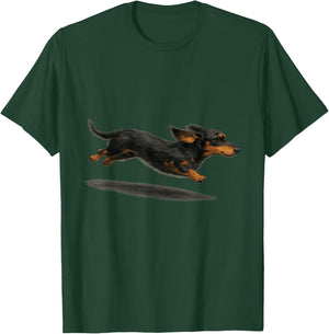 Funny Retro Cute Running Dachshund Dog T-Shirt - T-Shirt | Forest