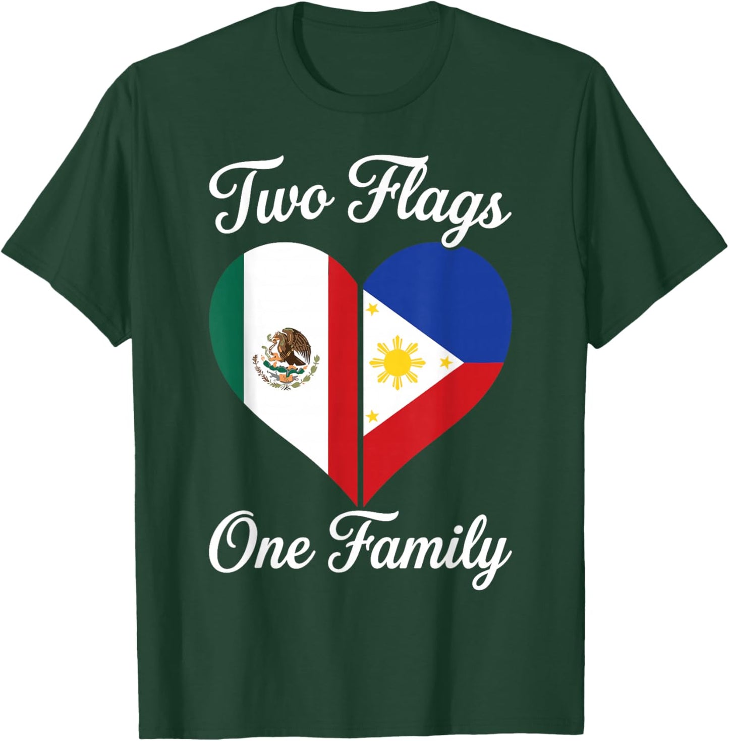 Mexipino, Two Flags One Family, Proud Mexipino T-Shirt - T-Shirt | Forest