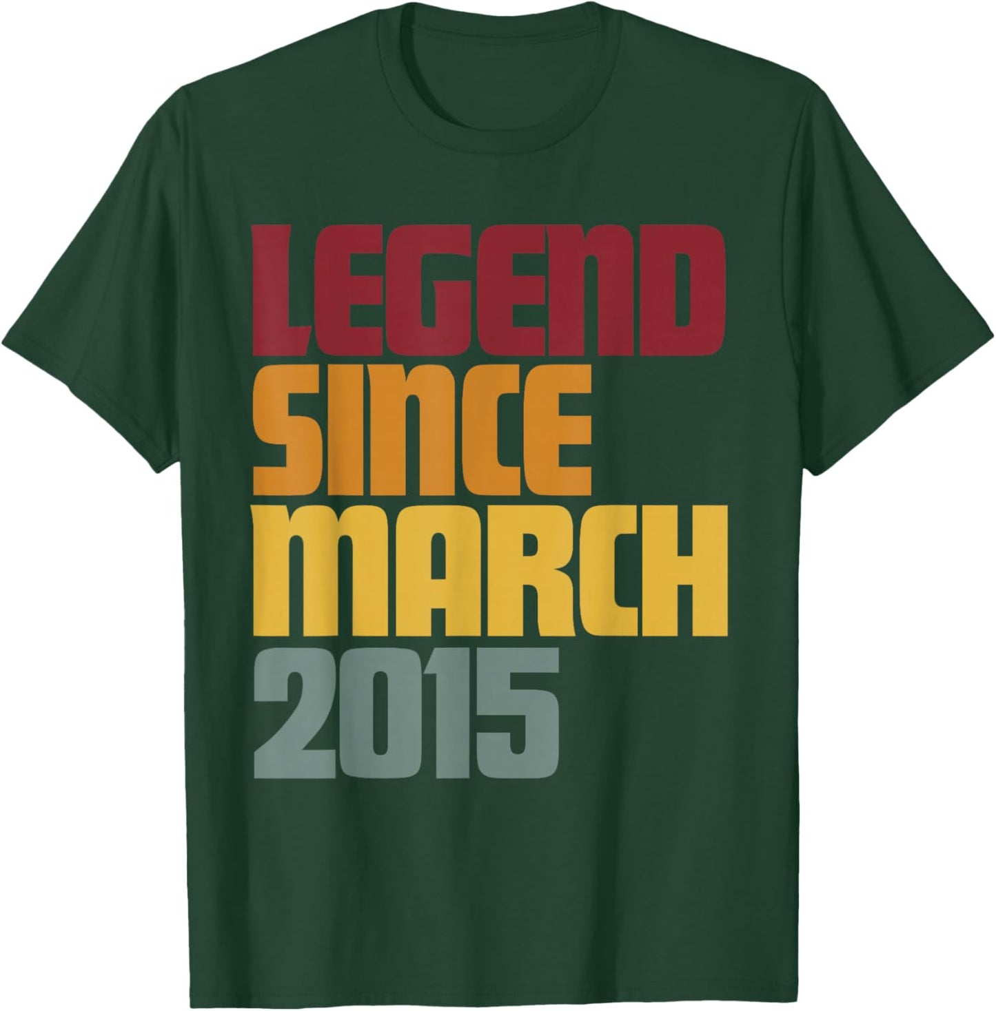 Legend Since March 2015 11th Birthday - Vintage Funny T-Shirt - T-Shirt | Forest