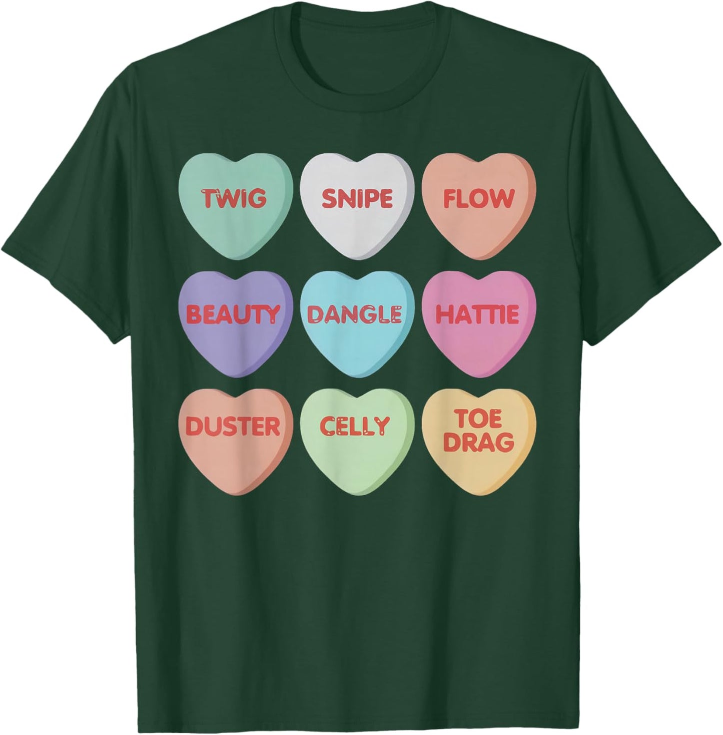Valentines Day Hockey Conversation Candy Heart Hockey Player T-Shirt - T-Shirt | Forest