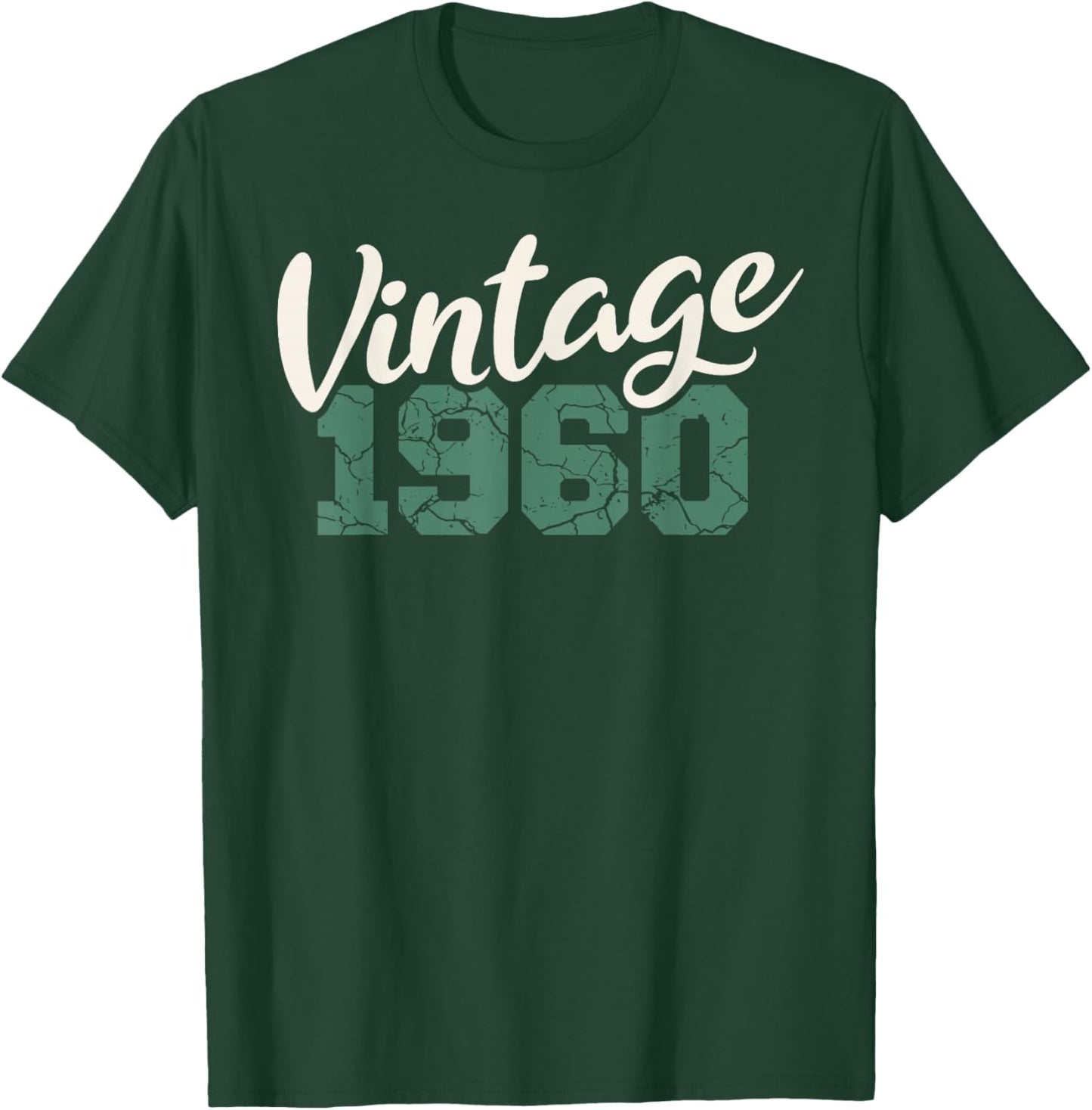 Vintage 1960 Birthday Men Women Retro Distressed Graphic T-Shirt - T-Shirt | Forest