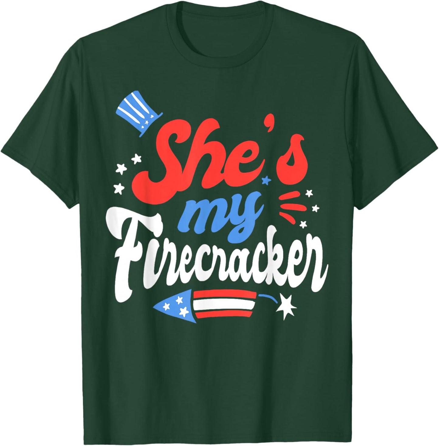 She's My Firecracker Matching 4th of July 2026 for Couples T-Shirt - T-Shirt | Forest