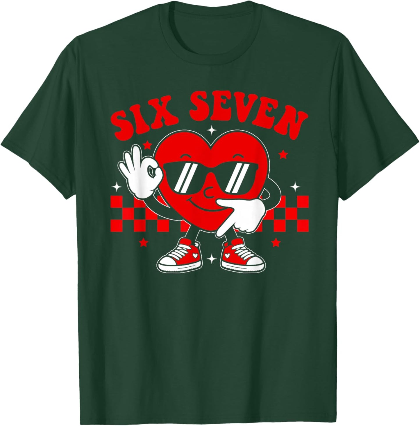 Funny Six Seven 6 7 Valentines Day Heart Boys Kids 67 Meme T-Shirt - T-Shirt | Forest