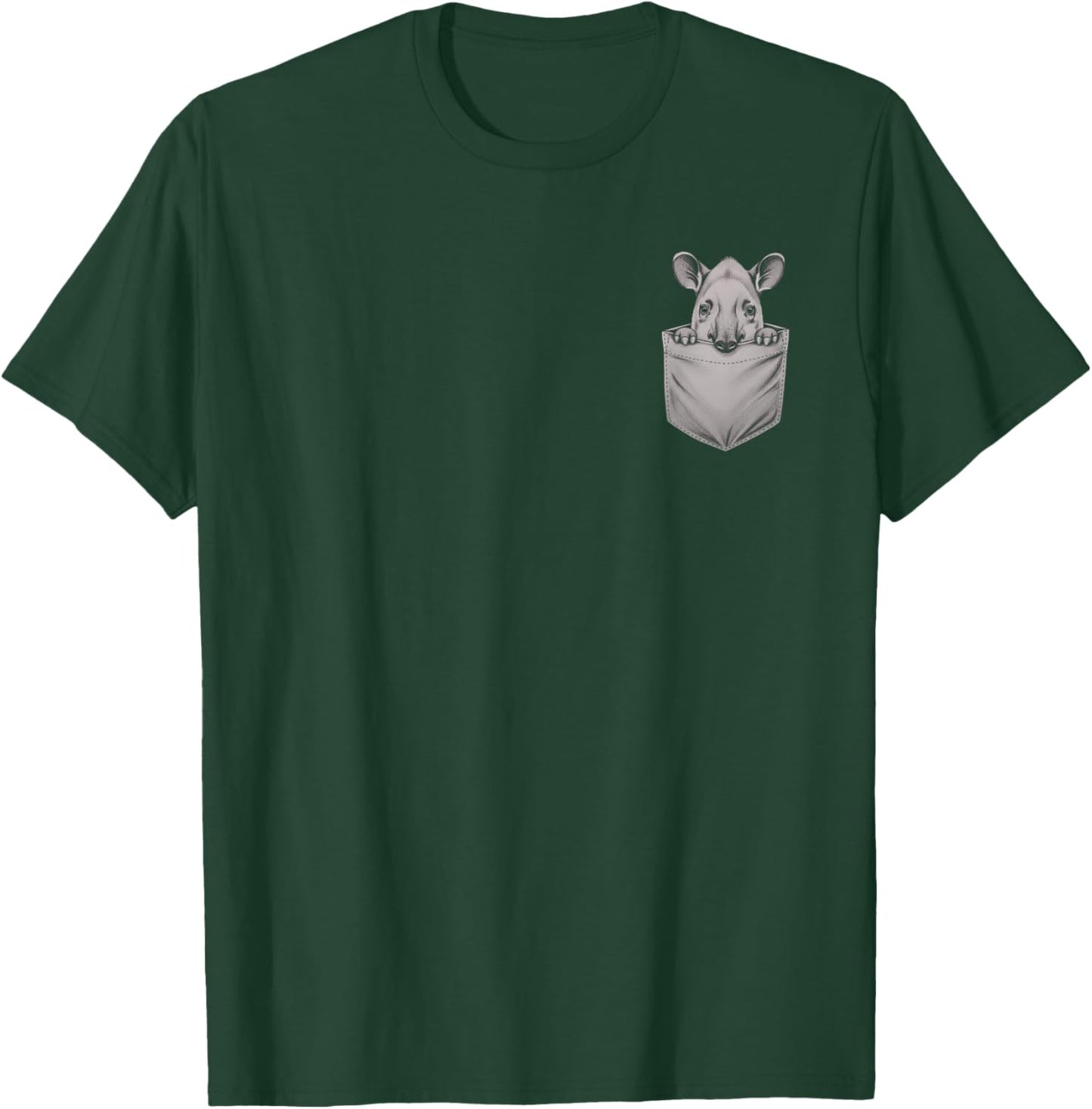 Pocket Peeking Tapir Drawing Art Design T-Shirt - T-Shirt | Forest